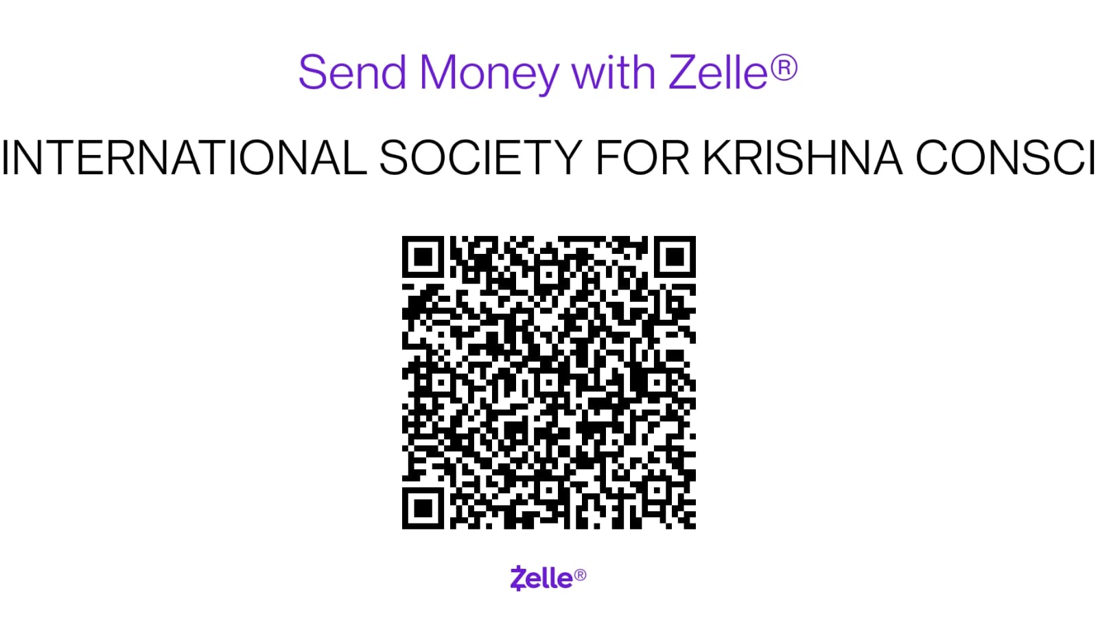 Paid(Click after payment) Please share screen printout of Zelle transaction to contact@iskconstlouis.org